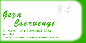 geza cservenyi business card